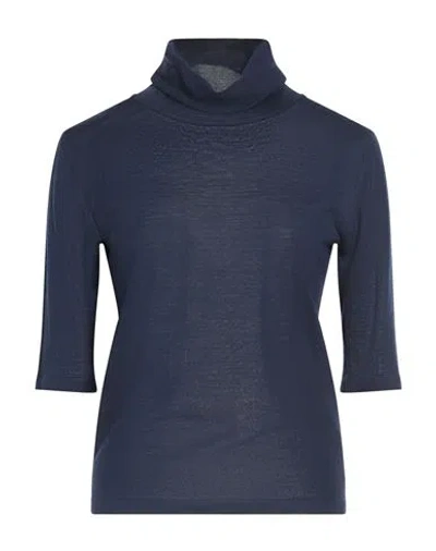 Caractere Caractère Woman Turtleneck Navy Size L Polyacrylic, Wool
