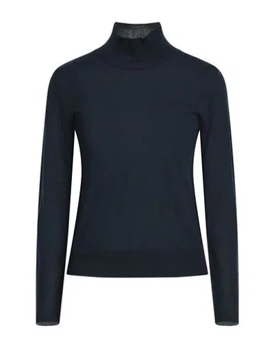 Caractere Caractère Woman Turtleneck Navy Size Xl Polyacrylic, Wool In Blue