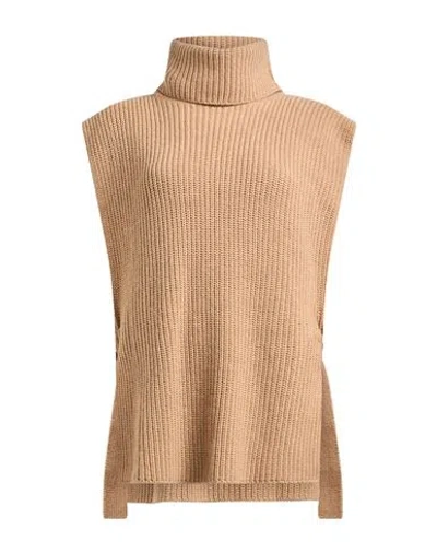 Caractere Caractère Woman Turtleneck Sand Size 1 Viscose, Wool, Polyamide, Cashmere In Neutral