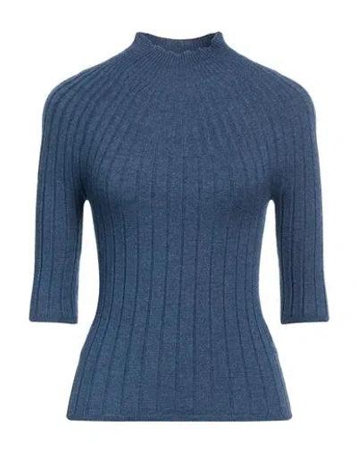 Caractere Caractère Woman Turtleneck Slate Blue Size Xl Viscose, Polyester, Polyamide