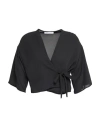 Caractere Caractère Woman Wrap Cardigans Black Size 12 Polyester In Black