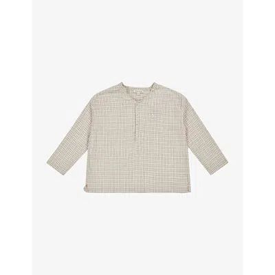 Caramel Girls Orange Check Kids Adonis Check Cotton-voile Shirt 3-12 Years