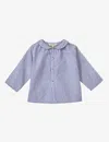 Caramel Blue Stripe Aloe Stripe Cotton-voile Shirt 6 Months - 12 Years In Blue