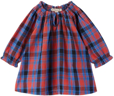 Caramel Baby Red & Blue Arowana Dress In Red/blue Tartan