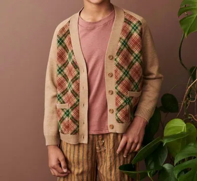 Caramel Kids' Bailey V-neck Cardigan In Camel In Multi