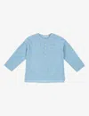 Caramel Dragonet Micro-check Cotton Shirt 3-12 Years In Blue Microcheck