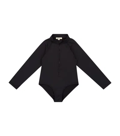 Caramel Kids' Dill Long-sleeved Swimsuit In Black