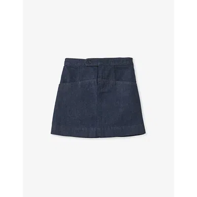 Caramel Girls Blue Denim Kids Apera Denim-blend Mini Skirt