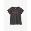 Caramel Girls Charcoal Kids Cress Logo-print Cotton-blend T-shirt