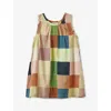 CARAMEL CARAMEL GIRLS GREEN/MULTI COLOUR KIDS CICELY PATCHWORK-PATTERN COTTON DRESS 3-12 YEARS