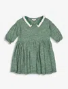 Caramel Vaquita Melange Cotton-blend Mini Dress 3-12 Years In Green Melange