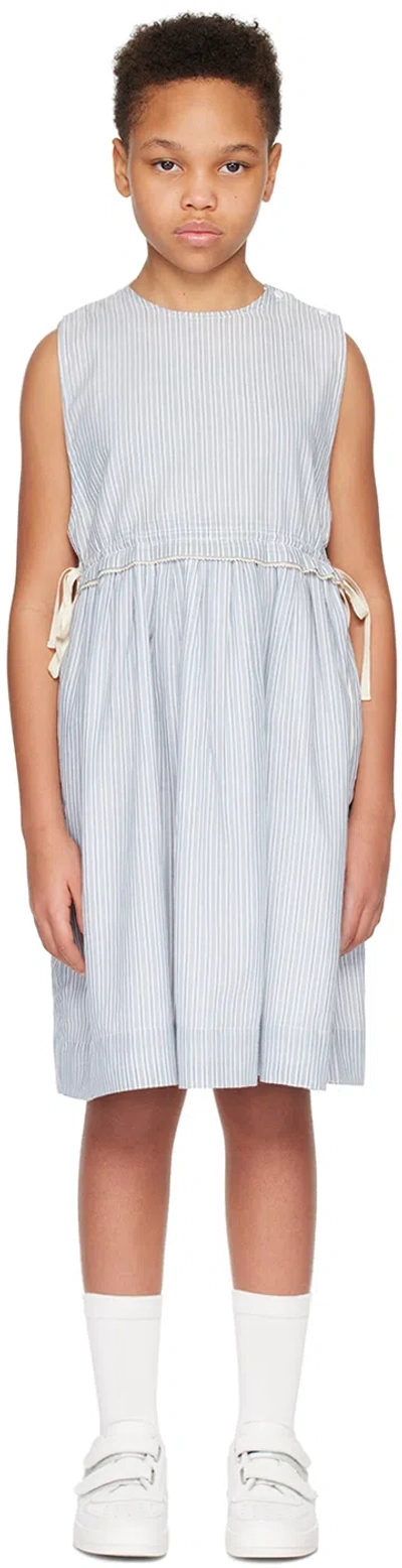 Caramel Kids Blue Colima Dress In Light Blue Stripe