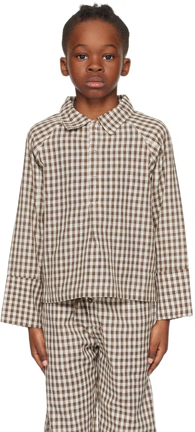 Caramel Kids Brown Burdock Shirt In S23cc Check Chocolat