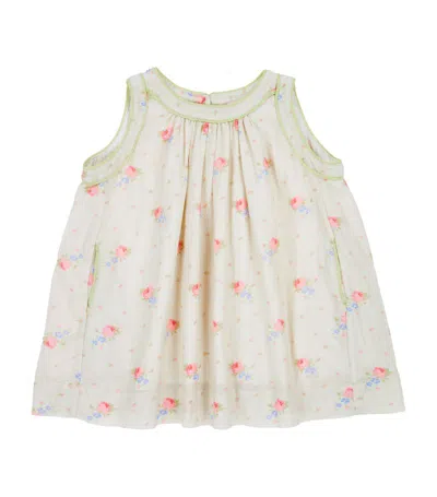 Caramel Linen Floral Ginger Dress (3-24 Months) In Ivory