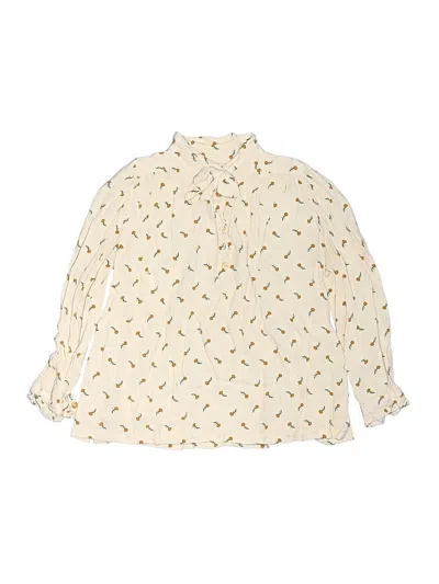 Pre-owned Caramel Kids' Long Sleeve Blouse In Ivory