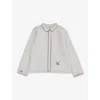 Caramel Off-white Dragonfly Bird-embroidered Long-sleeve Cotton Shirt 3-12 Years In Off-white
