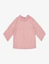 Caramel Red Stripe Carrot Stripe-pattern Long-sleeve Cotton Shirt 3 Months- 2 Years In Red Stripe