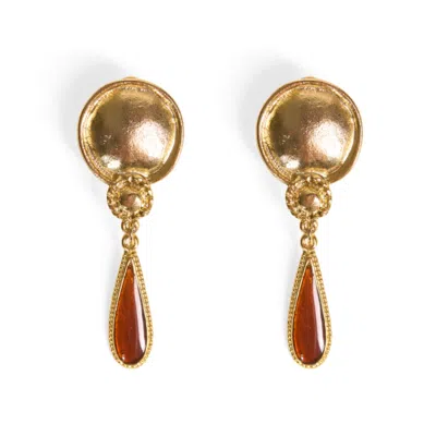 Caramel Vintage Jewellery Women's Gold Amber Tear Drops
