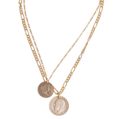 Caramel Vintage Jewellery Women's Gold Coin Layered Necklace