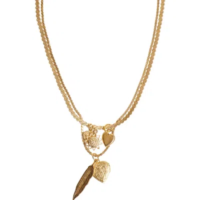 Caramel Vintage Jewellery Women's Gold Layered Charm Rope Necklace