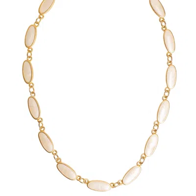 Caramel Vintage Jewellery Women's Gold Oval Shell Link Necklace
