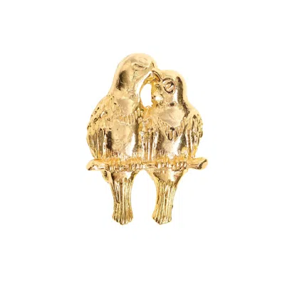 Caramel Vintage Jewellery Women's Gold Plated Lovebirds Brooch