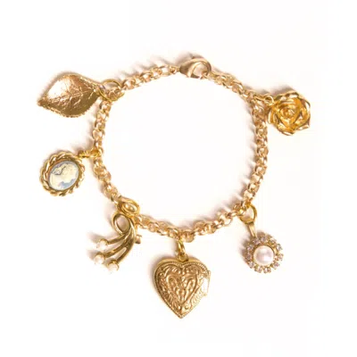 Caramel Vintage Jewellery Women's Gold Secret Love Charm Bracelet