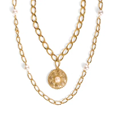 Caramel Vintage Jewellery Women's Gold Vera Double Necklace Set