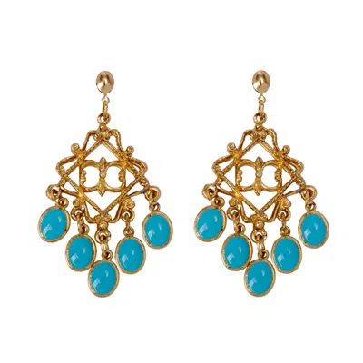 Caramel Vintage Jewellery Women's Vintage Gold Plated Festival Earrings