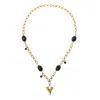 Caramel Vintage Jewellery Women's Vintage Gold Plated Gold And Black Envy Necklace