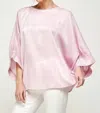 Caramela Shimmery Poncho Top In Pink In Purple