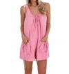 Caramela Take A Moment Linen Romper In Pink In Pink