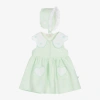CARAMELO BABY GIRLS GREEN LINEN & COTTON DRESS SET