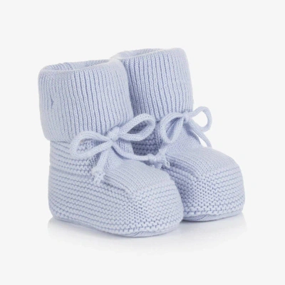 Caramelo Blue Knitted Baby Booties