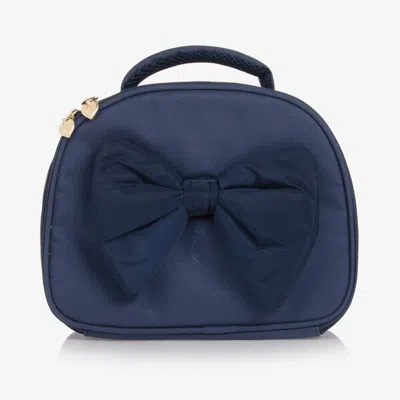 Caramelo Kids' Girls Navy Blue Bow Lunch Bag (25cm) In Black