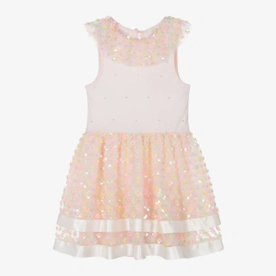 Caramelo Kids' Girls Pink Rainbow Sequin & Diamanté Dress