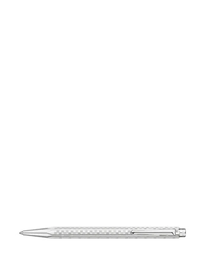 Caran D'ache Checkered-engraved Ballpoint Pen In Gray