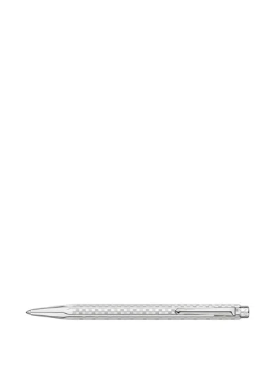 Caran D'ache Check-patterned Ballpoint Pen In Gray