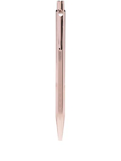 Caran D'ache Engraved Brass Ballpoint Pen In Pink
