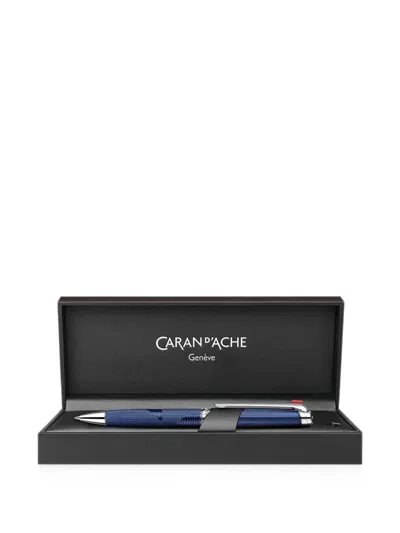 Caran D'ache Guilloché-engraved Ballpoint Pen In Blue