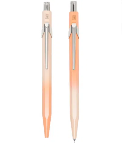 Caran D'ache Sunset Sky Ballpoint Pen And Mechanical Pencil Set In Orange