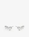 Carat London Womens Silver Abigail Sterling-silver And Cubic Zirconia Stud Earrings In Silver