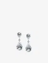 Carat London Womens Silver Arabella Sterling-silver And Cubic Zirconia Drop Earrings In Silver