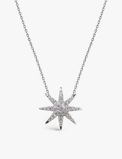 Carat London Womens Silver Atrias Star-shaped Sterling Silver And Cubic Zirconia Pendant Necklace