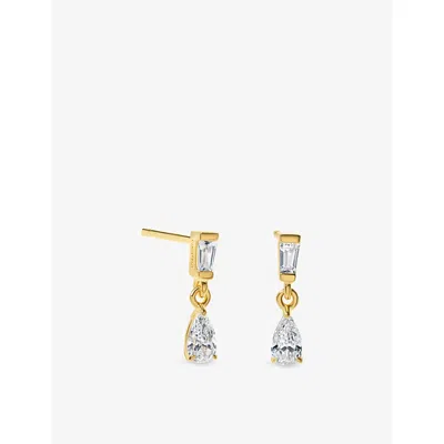 Carat London Womens Baby Alison 18ct Yellow Gold Vermeil And Cubic Zirconia Earrings