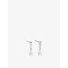 Carat London Womens Baby Alison Sterling-silver And Cubic Zirconia Drop Earrings In Silver