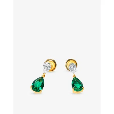 Carat London Womens Baby Arabella Yellow Gold Vermeil And Cubic Zirconia Earrings