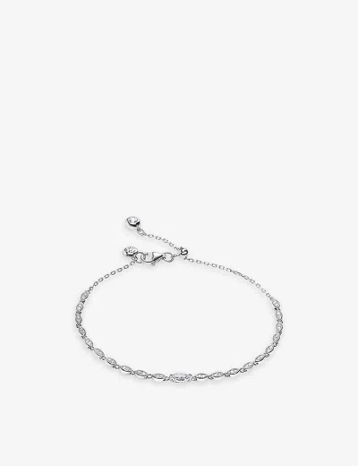 Carat London Womens Silver Calluna Sterling-silver And Cubic Zirconia Bracelet