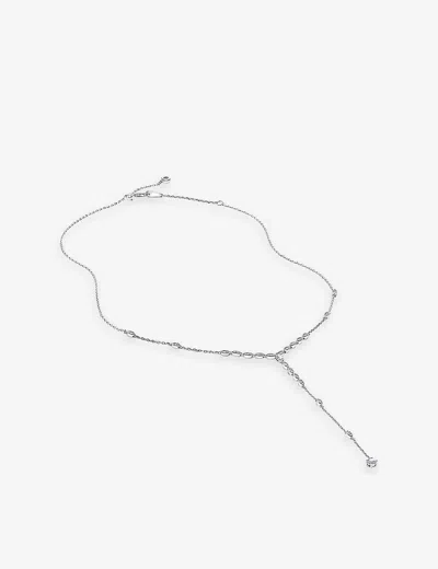 Carat London Womens Silver Calluna Sterling-silver And Cubic Zirconia Necklace