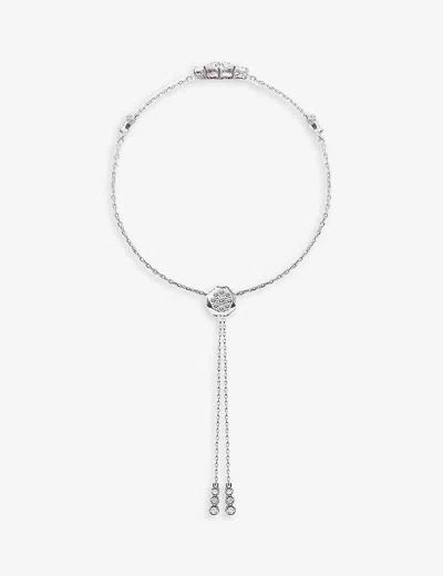 Carat London Womens Silver Camelia Sterling-silver And Cubic Zirconia Bracelet